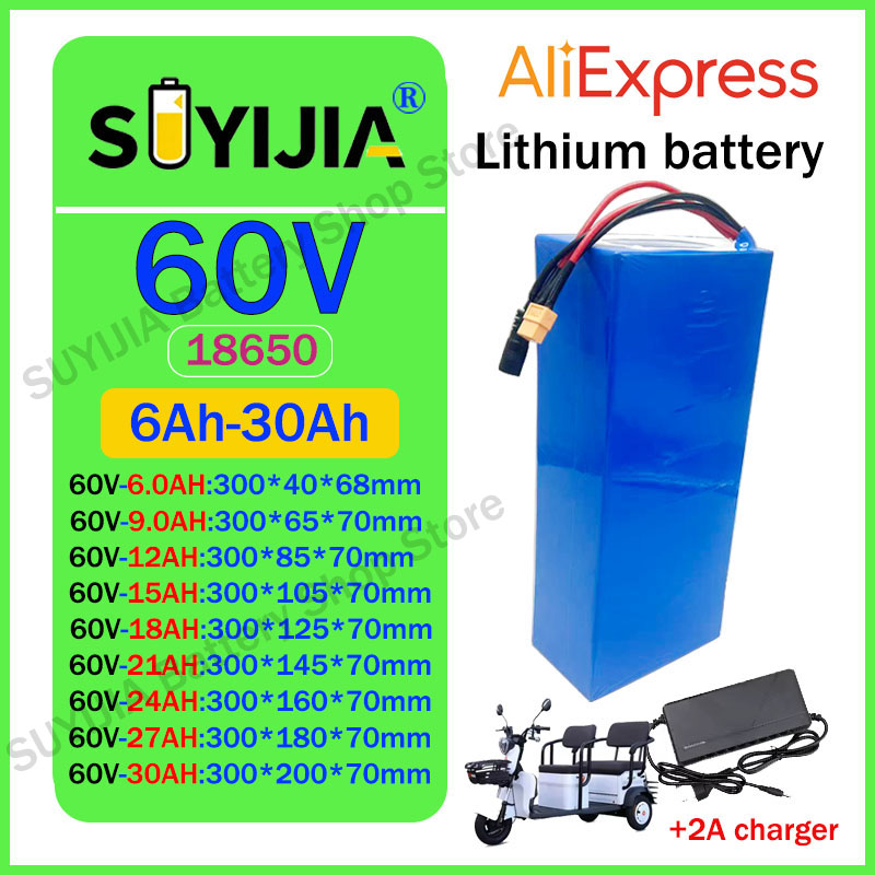 New 60V 16S2P-10P/6Ah-30Ah Lit - 60V 30Ah Electric Scooter Battery recension och pris