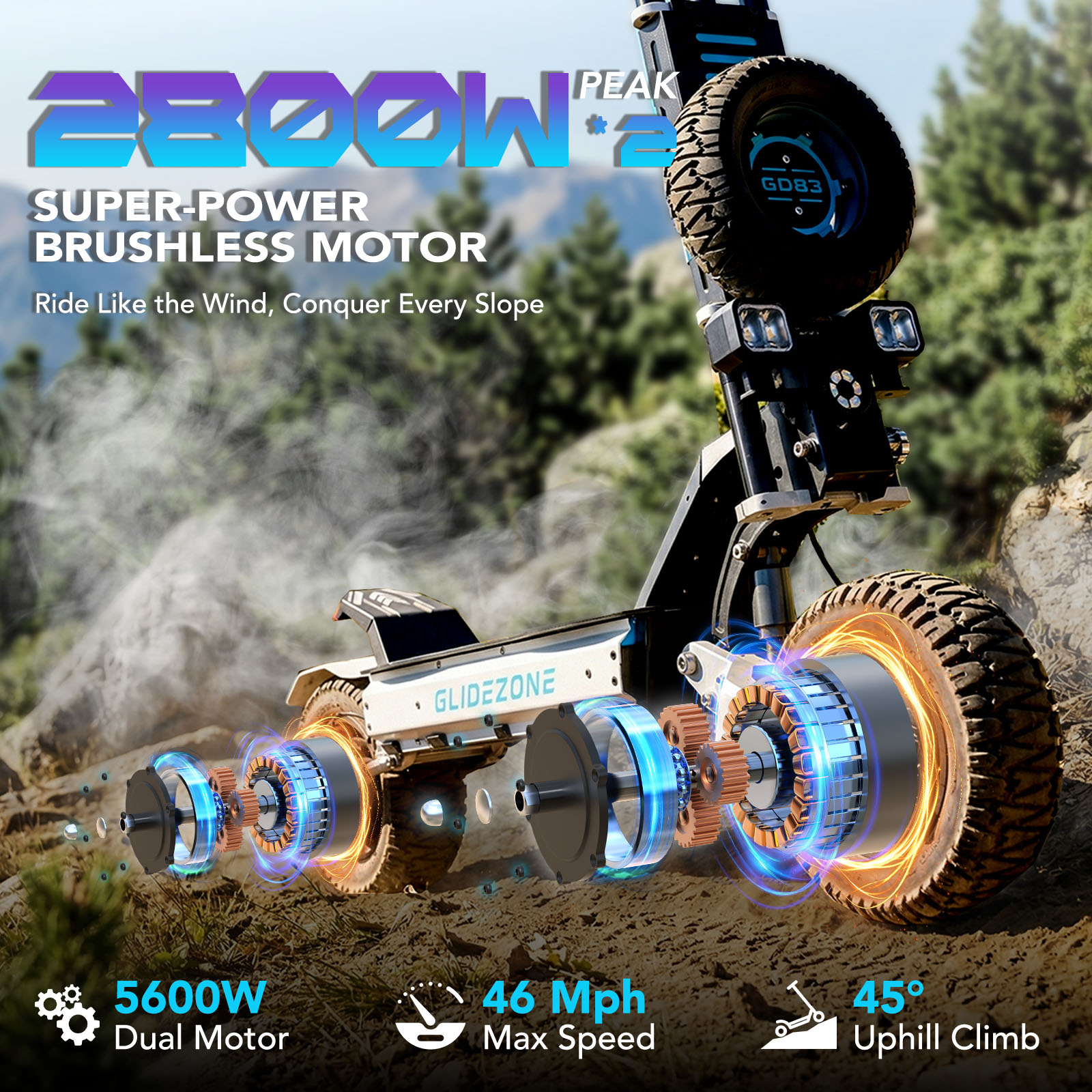 OBARTER GD83 Off-Road Electric - 60V 5600W Dual Motor Electric Scooter recension och pris