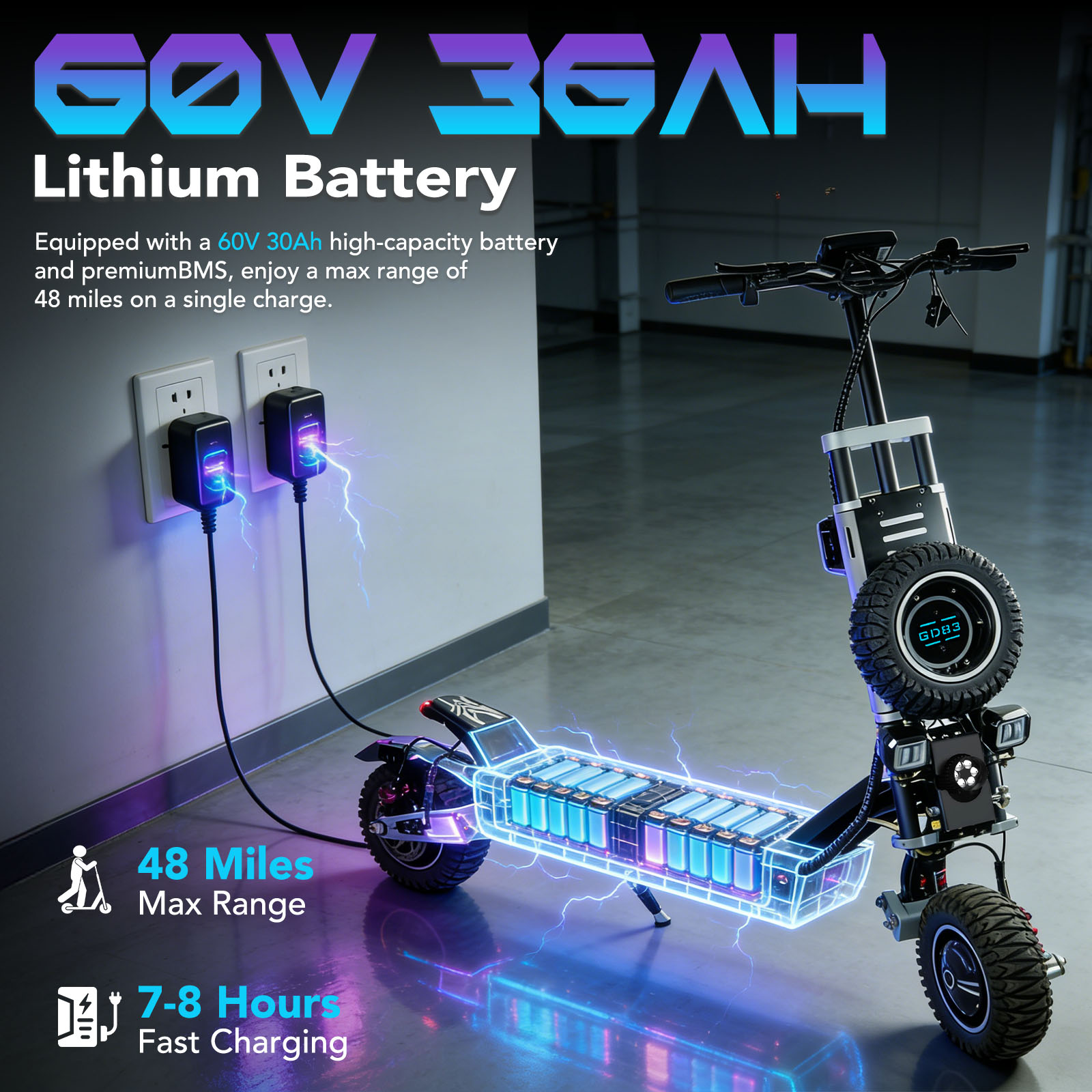 OBARTER GD83 Off-Road Electric - 60V 5600W Dual Motor Electric Scooter recension och pris